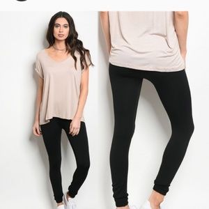 Black high waist leggings/fleece lined inside